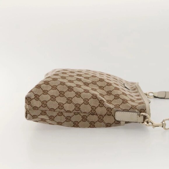 GUCCI GG Canvas Shoulder Bag Beige Gold - Picture 4 of 16